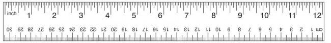 ruler with fractions