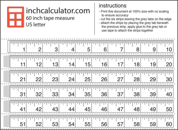 Tape Measure Printable Inches