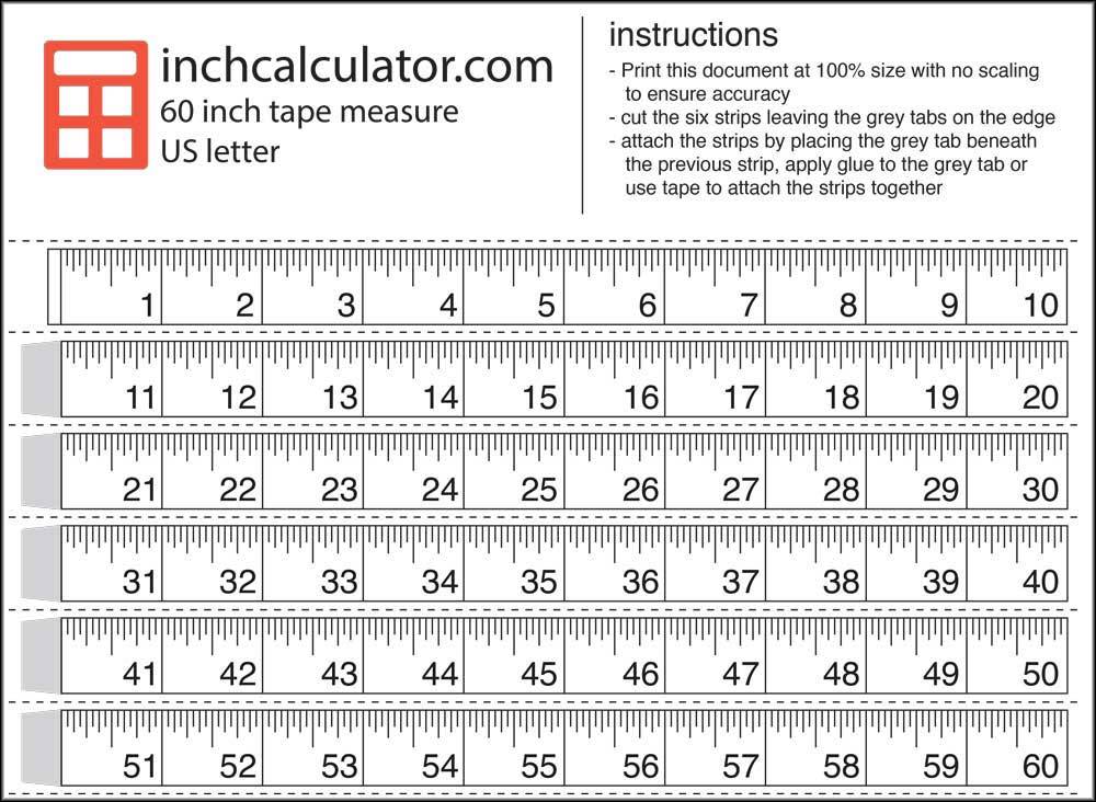 Us Tape Measure Chart