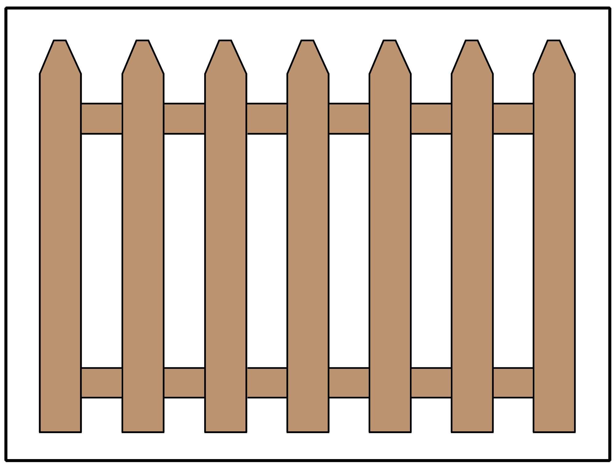 Picket fence design using angled pickets