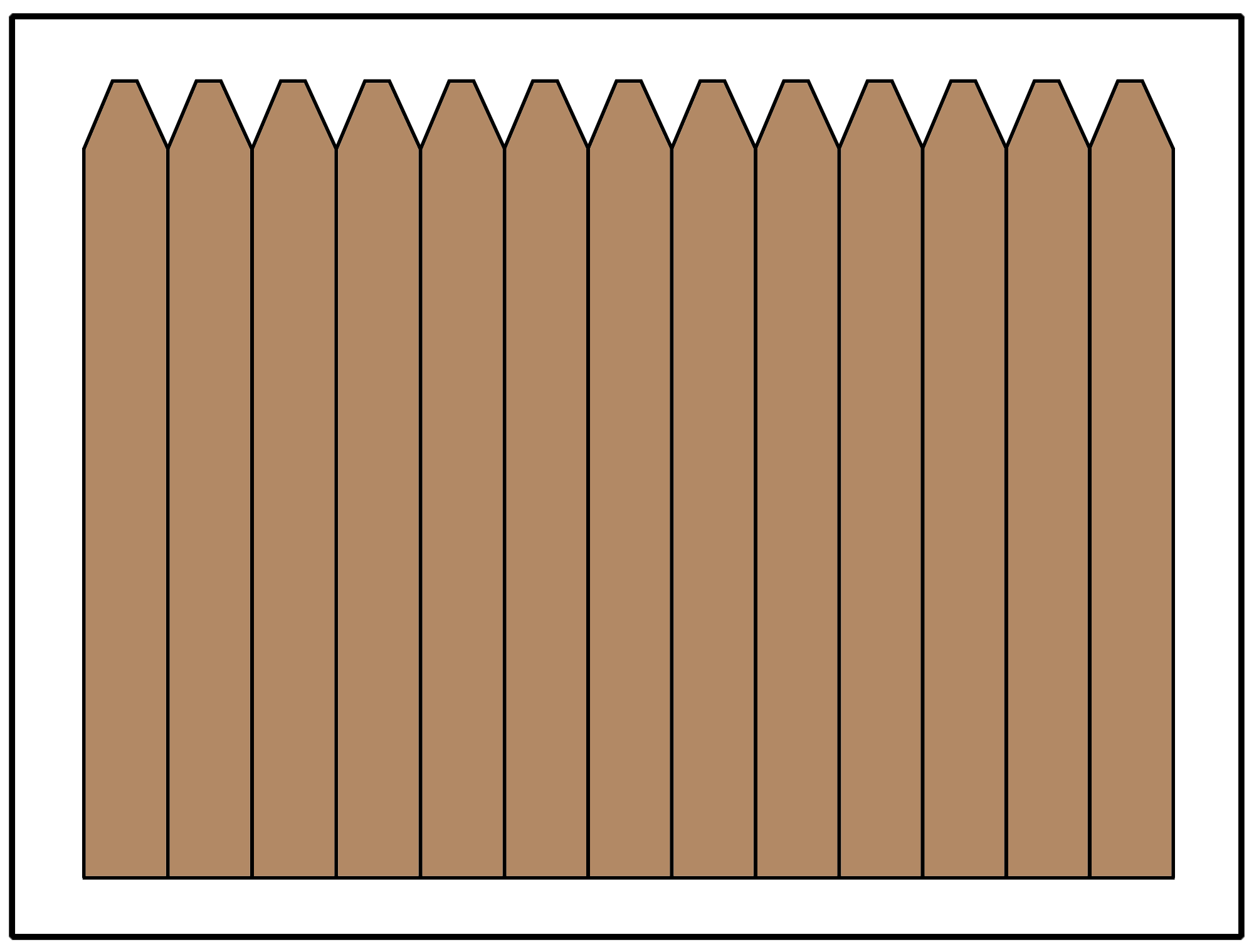 Privacy fence using an angled picket