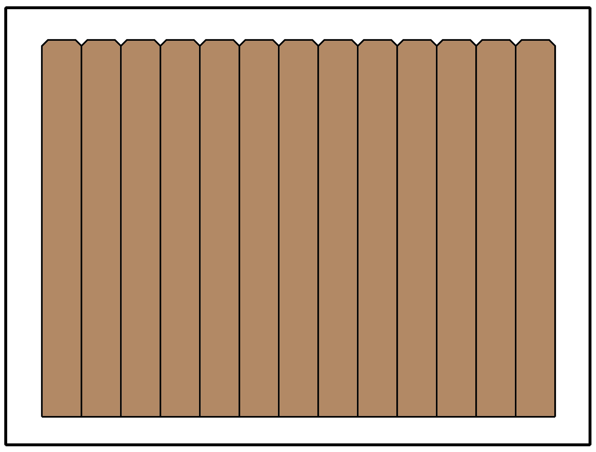 Privacy fence using a dog ear picket