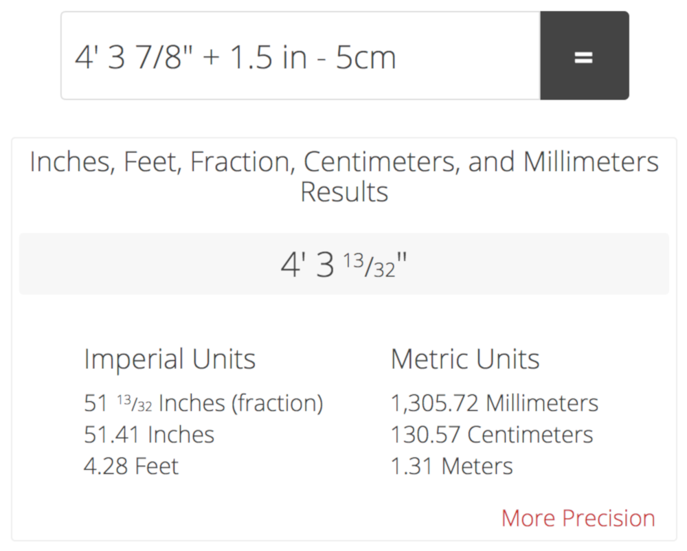 inches to feet fraction converter