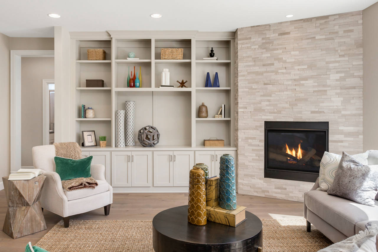 Living Room Built In Cabinets Painted