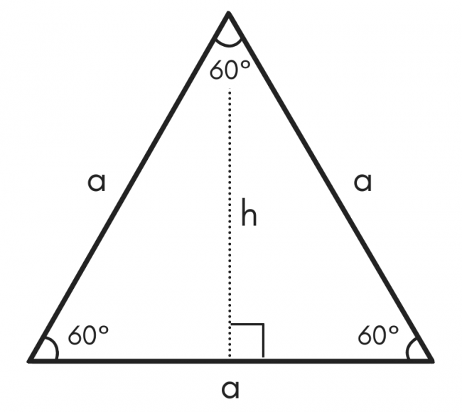 height of isosceles triangle 1 inch