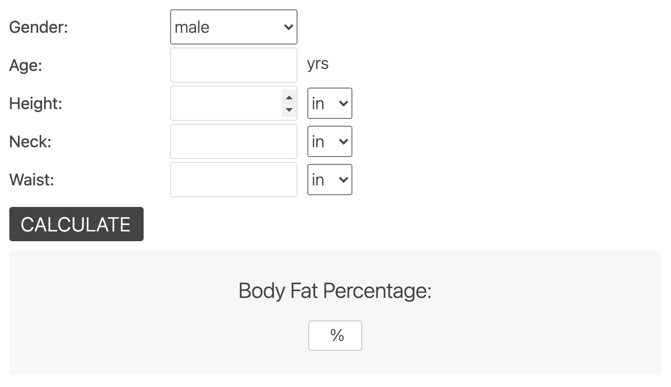 army body fat calculator excel